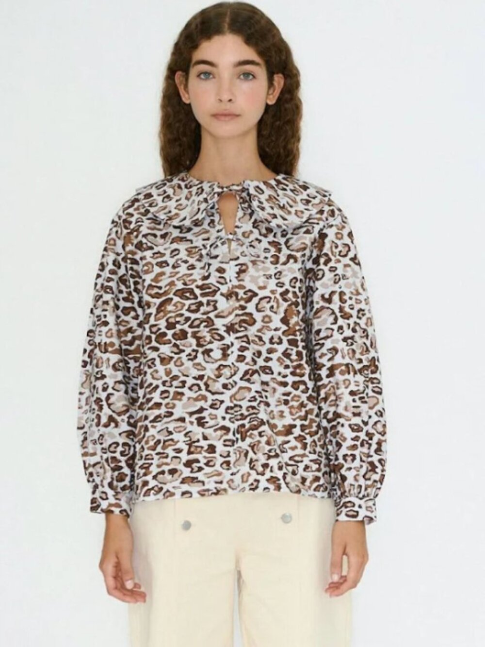 The Tiny Big Sister  Animal Print Tie Blouse size EU 40